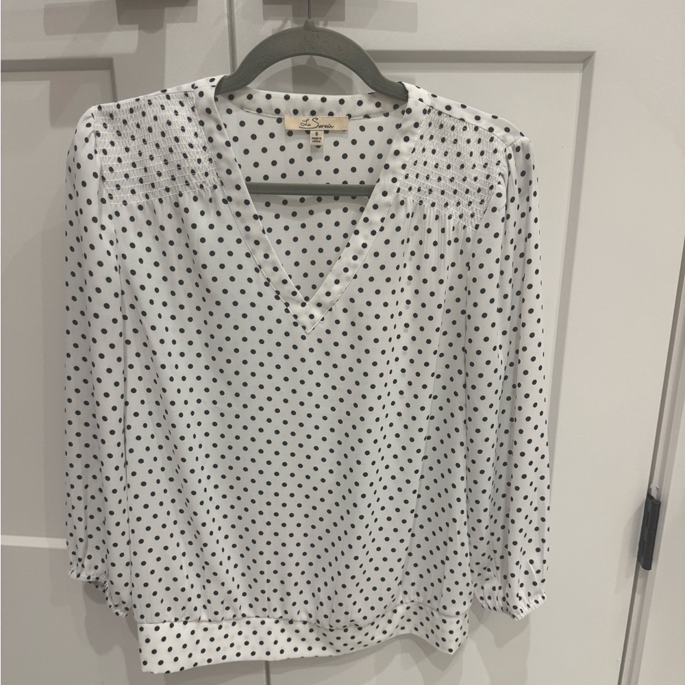 White Polka Dot Blouse